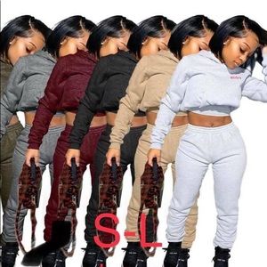 burgundy body jogging suit